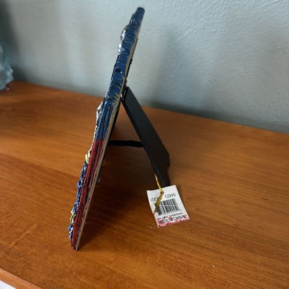 De Leon Home Collection Texas Star Steer Plants 6x4 Picture Frame Red White Blue - Picture 2 of 3